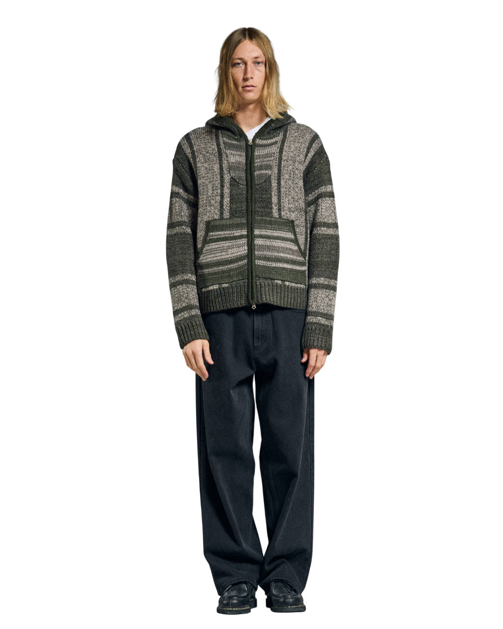 Zip Up Baja Sweater | Leaf Multi