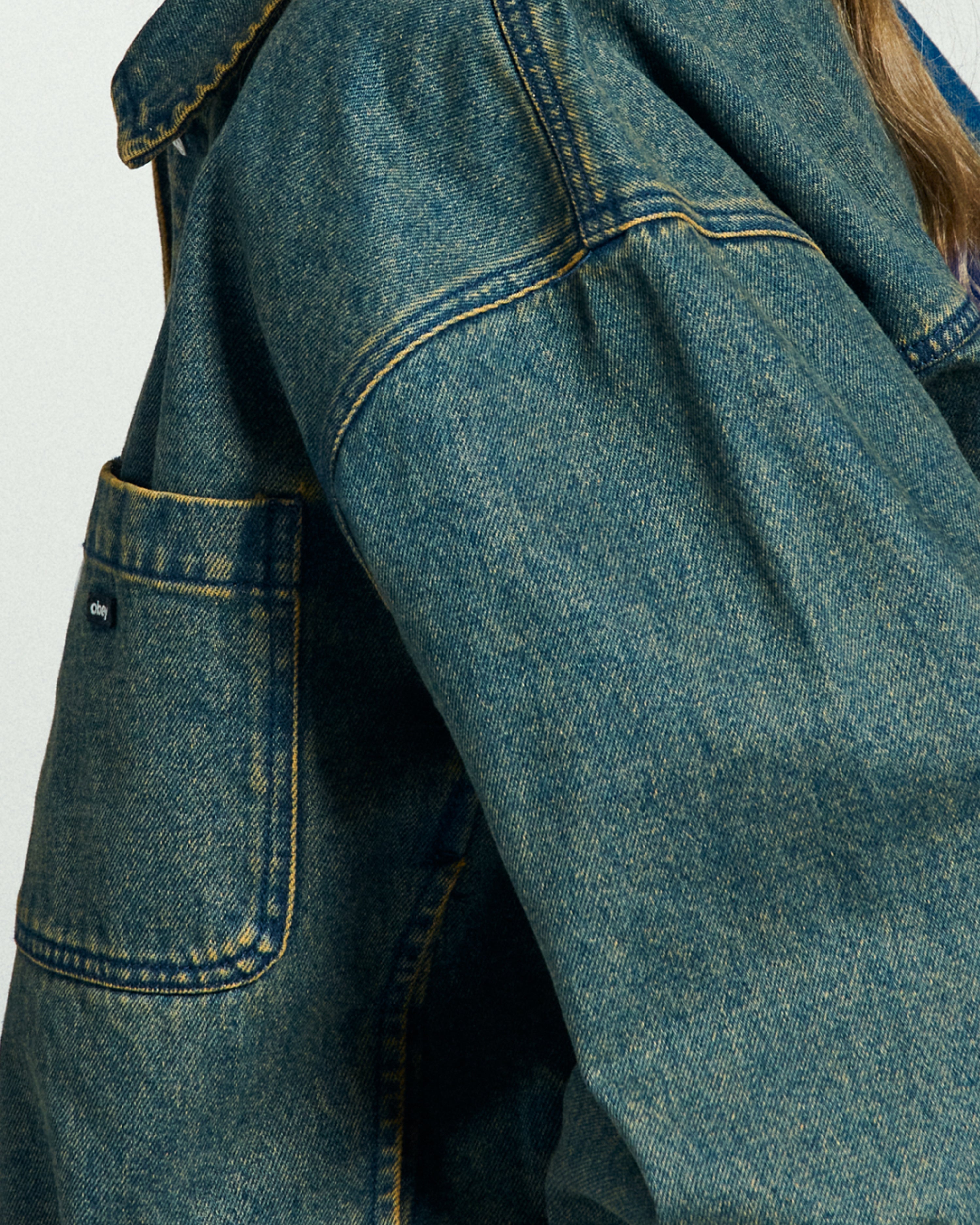 obey-ines-denim-jacket-yellow-tint-wash