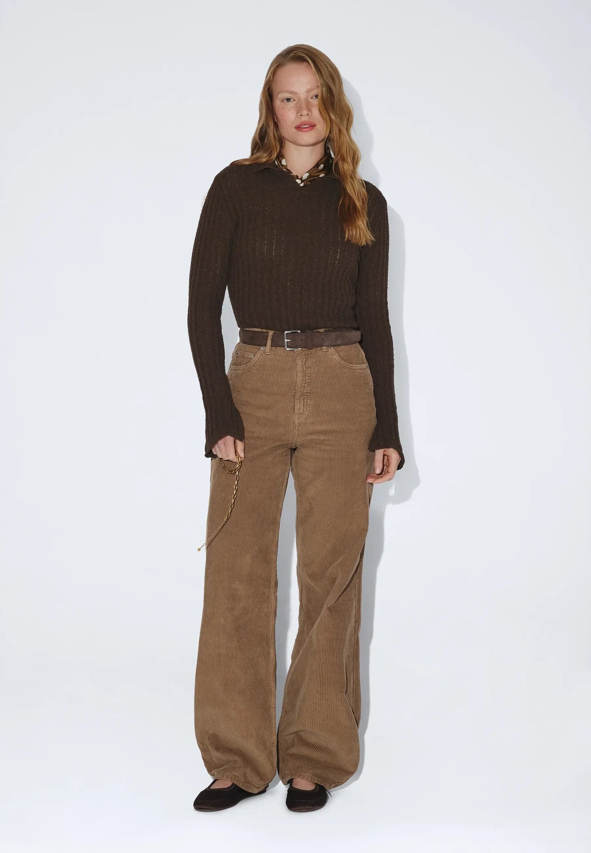 Donna High Relaxed | Washed Khaki Cord