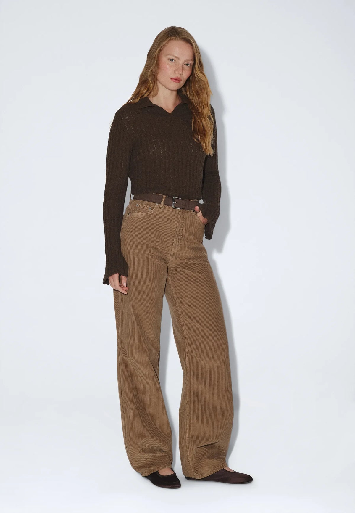 Donna High Relaxed | Washed Khaki Cord