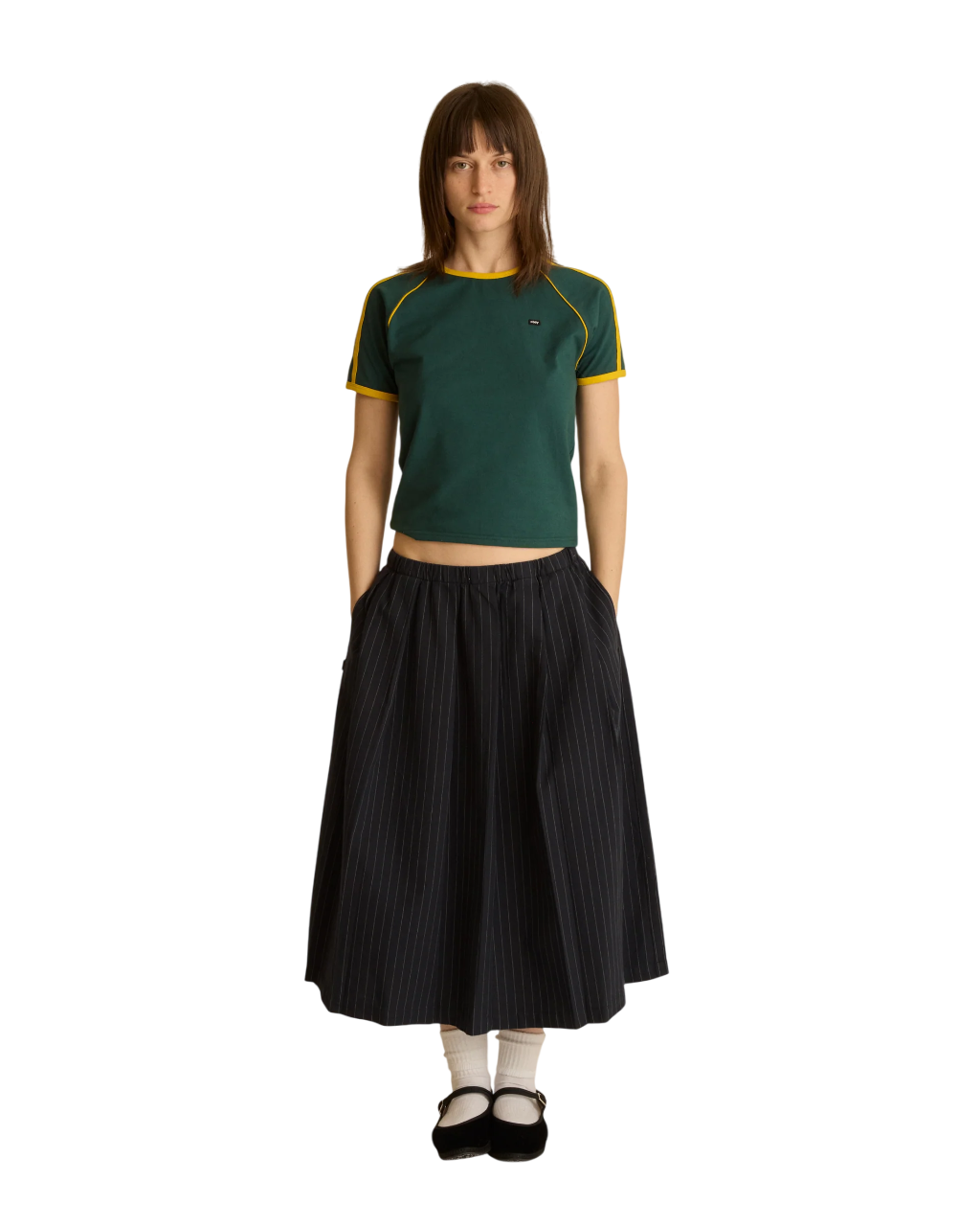 Madeline Pleated Skirt | Dark Navy Multi