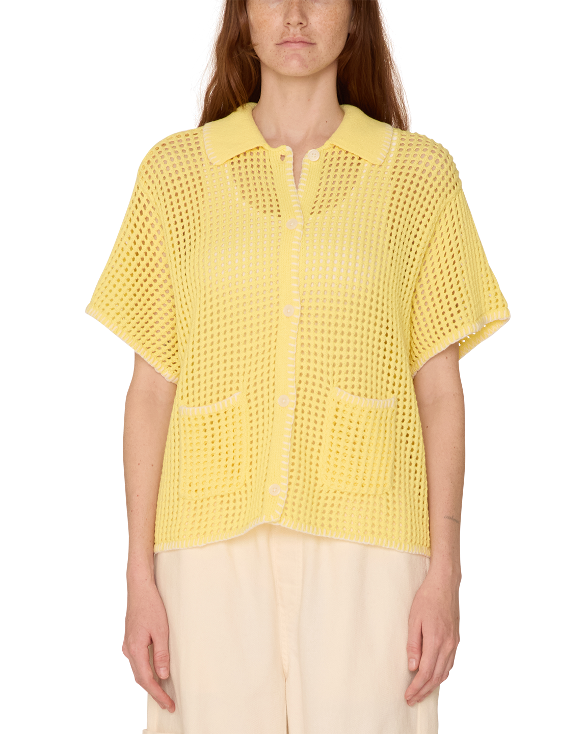 Pilar Crochet Sweater | Yellow Pear