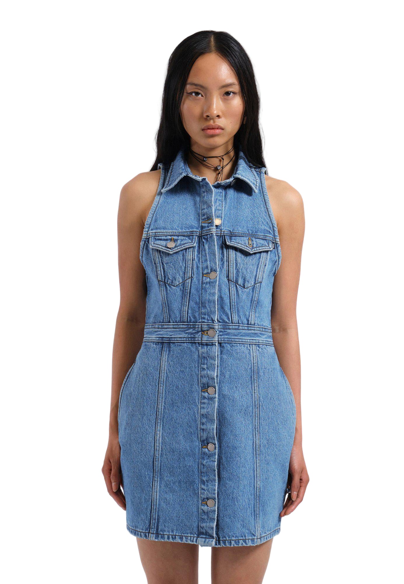 Kinsley Dress - Stream Sky Retro