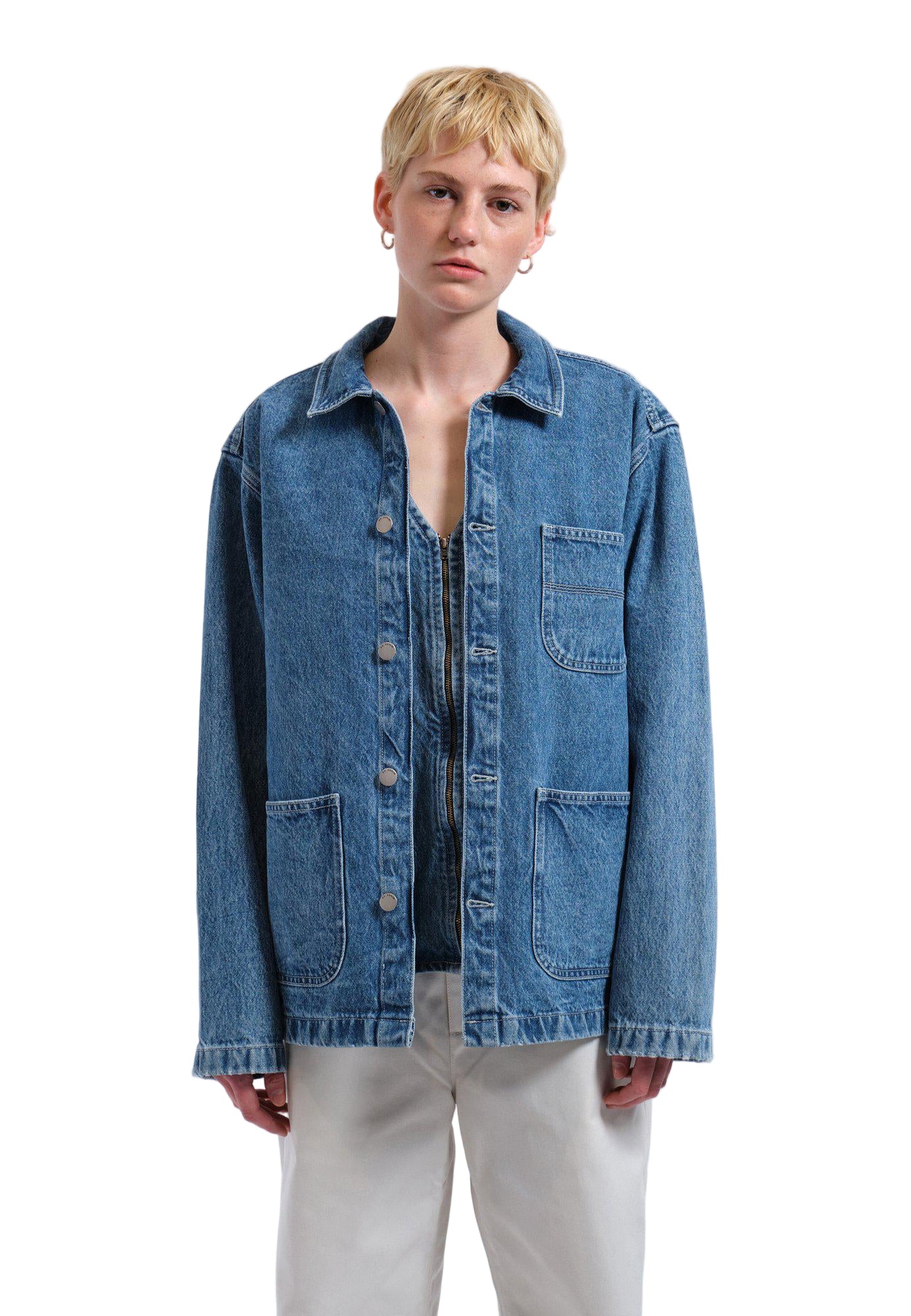 Devon Worker Jacket - Stream Sky Retro Contrast