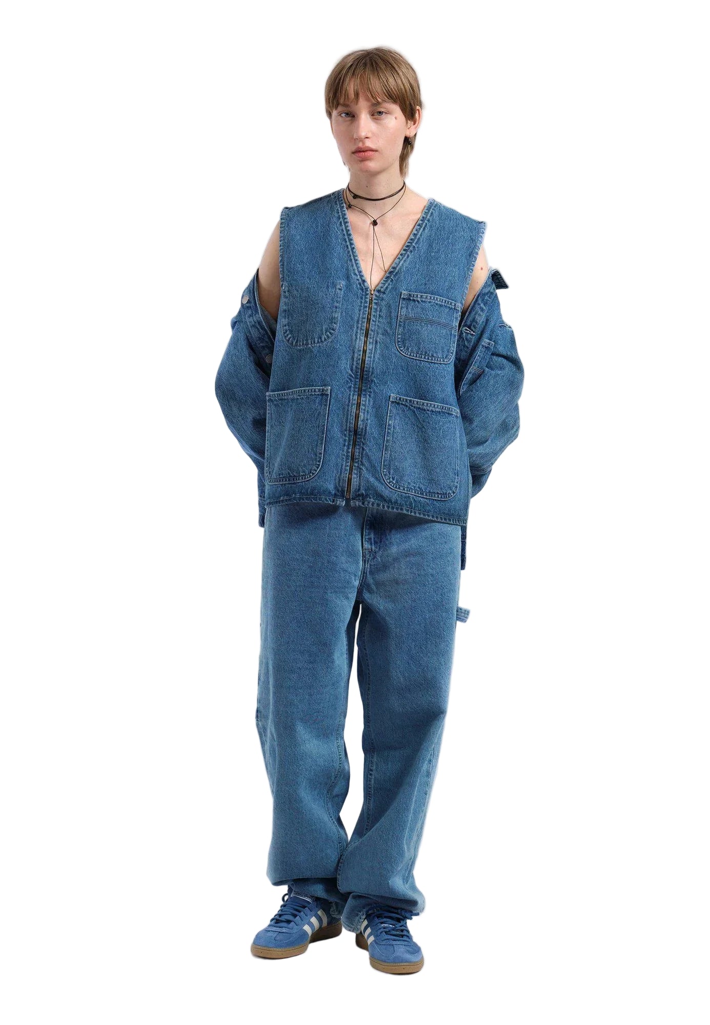 Denver Worker Vest - Stream Sky Retro Contrast