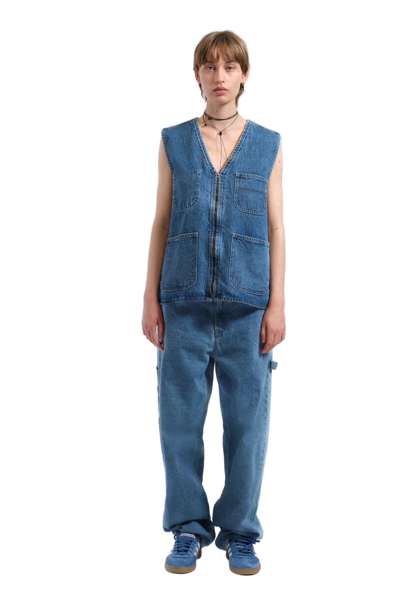 Denver Worker Vest - Stream Sky Retro Contrast