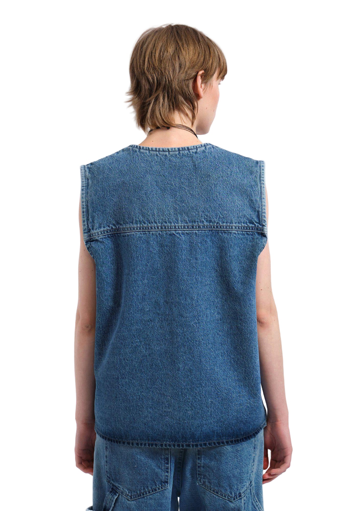 Denver Worker Vest - Stream Sky Retro Contrast