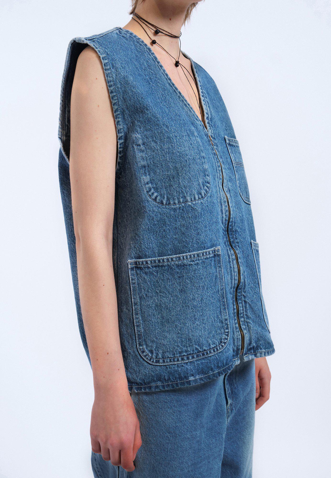 Denver Worker Vest - Stream Sky Retro Contrast