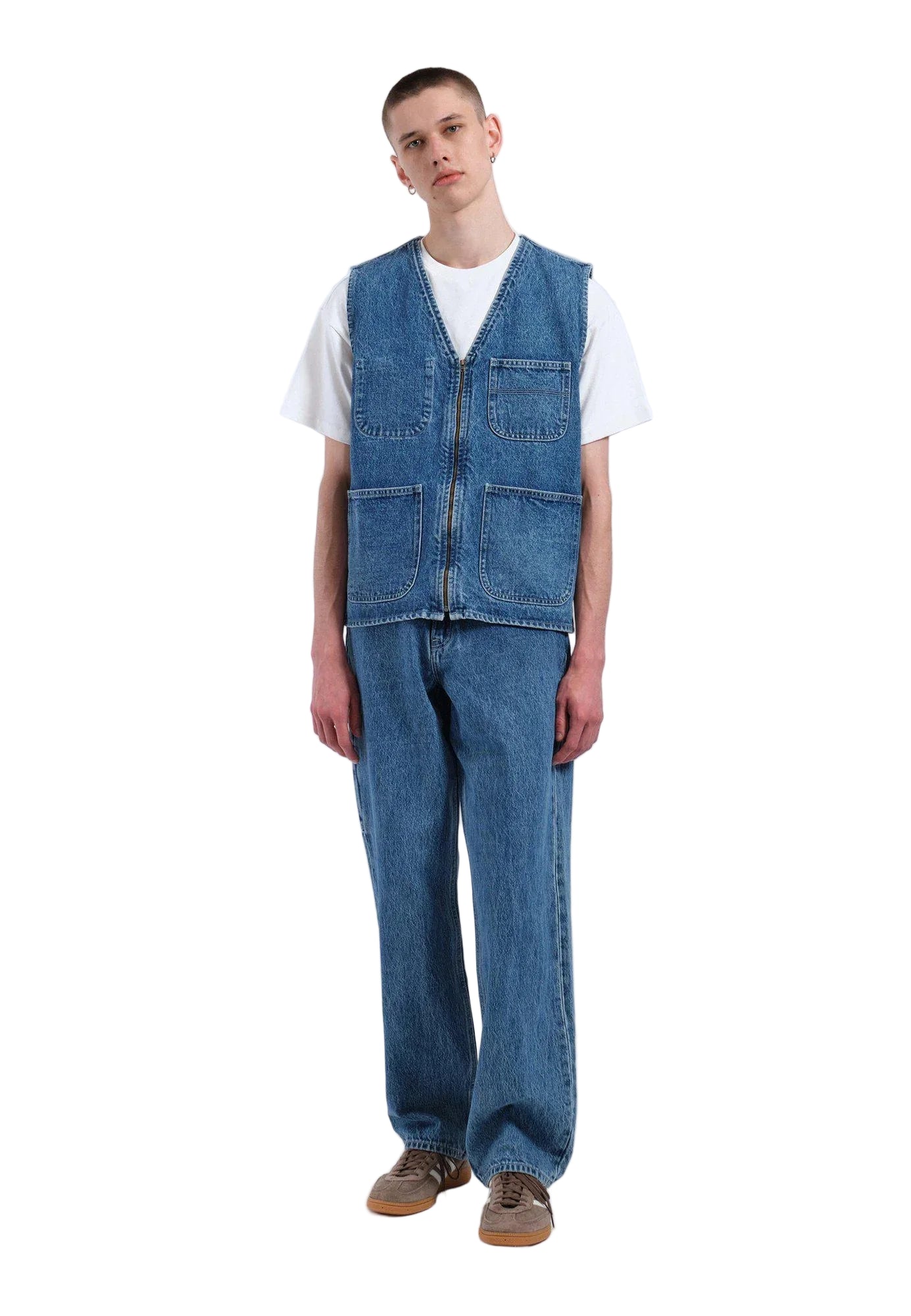 Denver Worker Vest - Stream Sky Retro Contrast