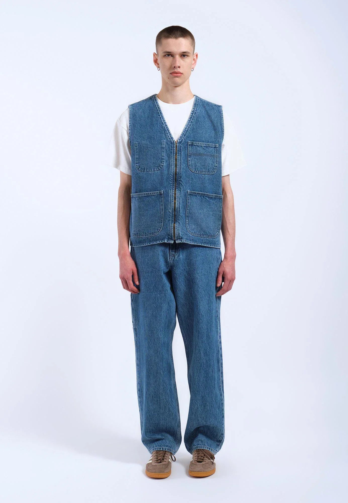 Denver Worker Vest - Stream Sky Retro Contrast