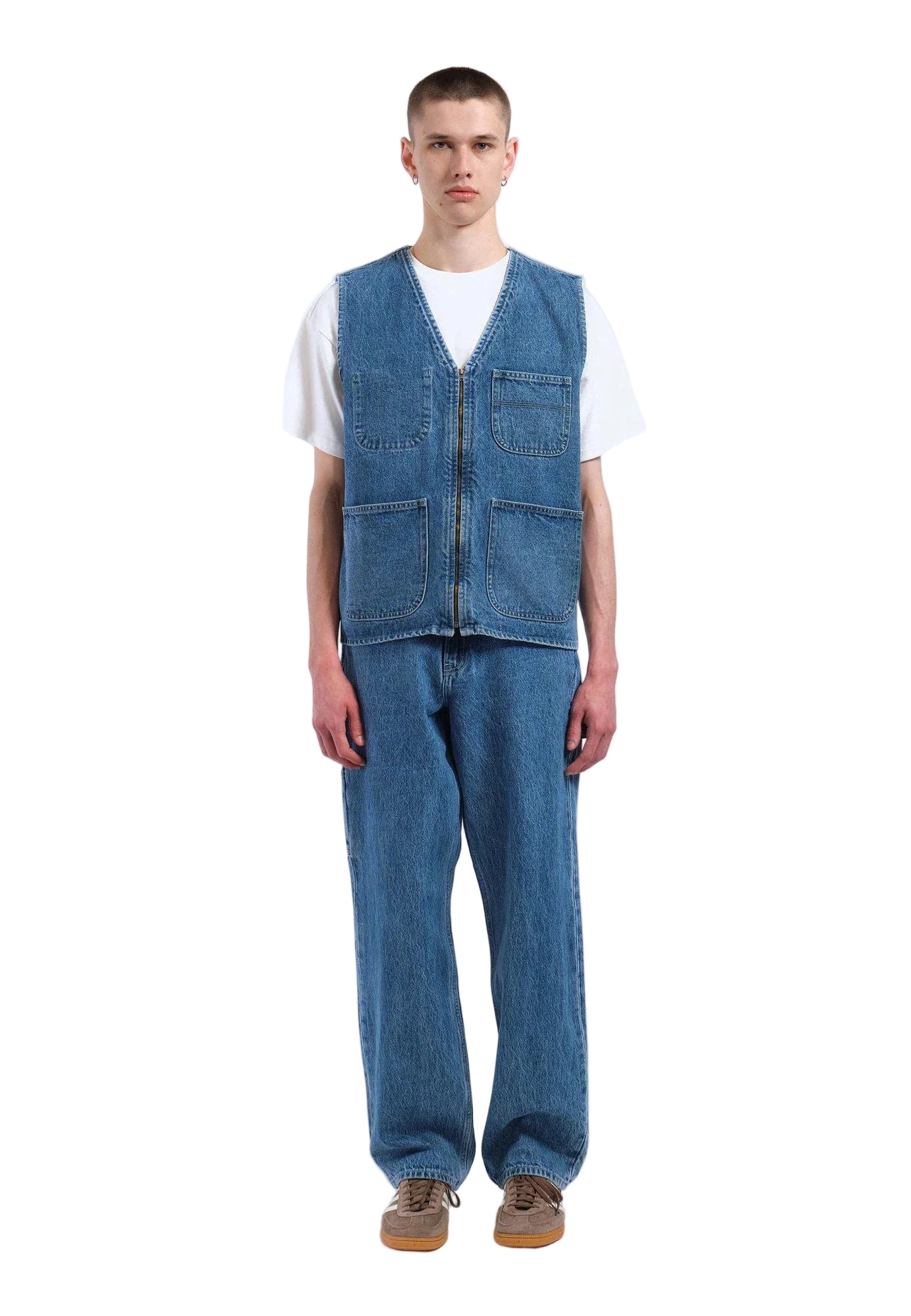 Denver Worker Vest - Stream Sky Retro Contrast
