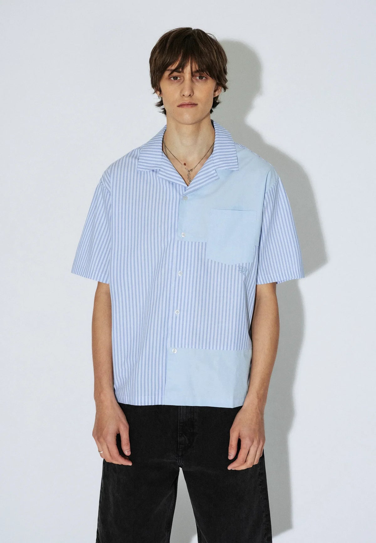 Mile Shirt | Lt Blue Stripe Mono