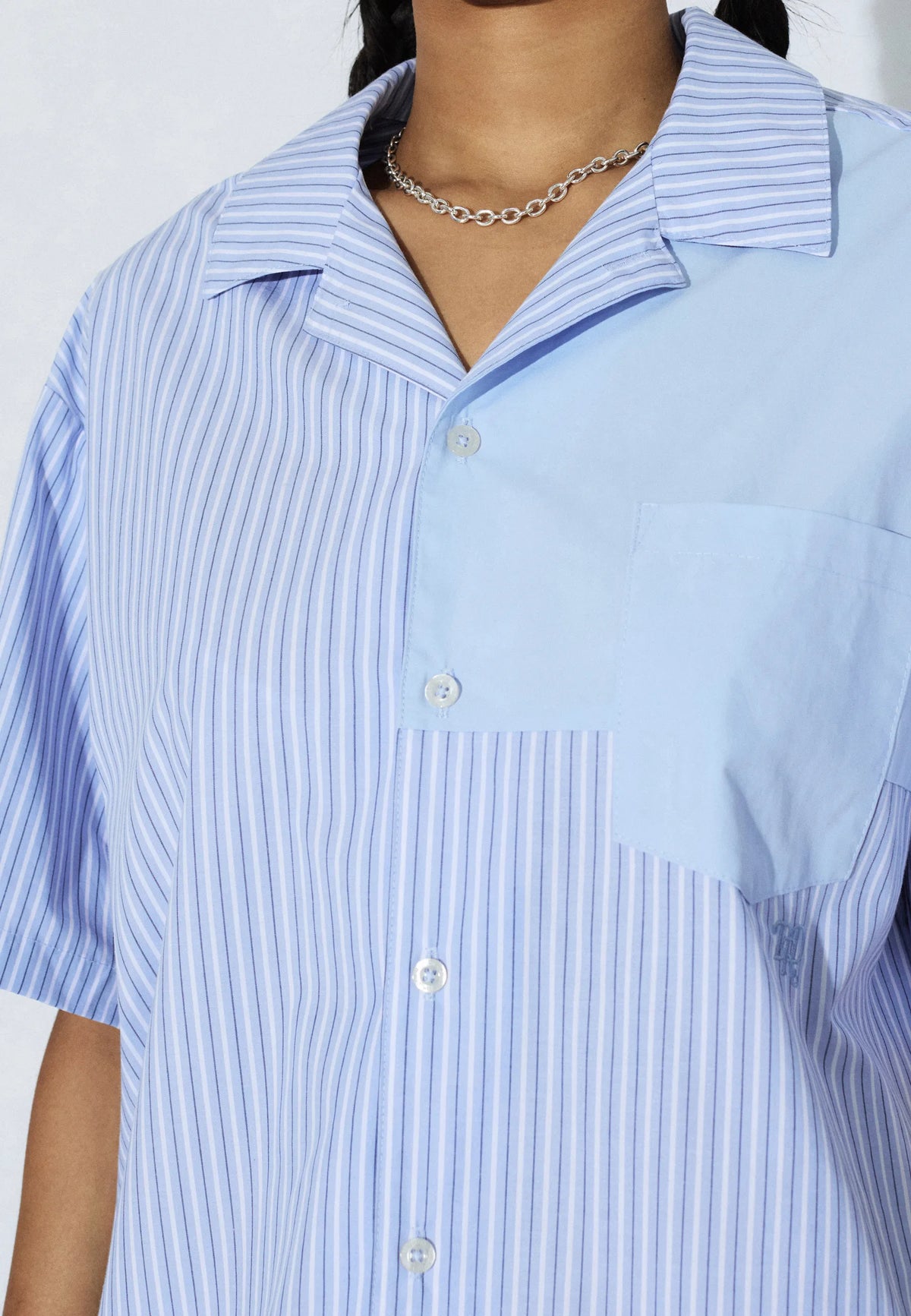 Mile Shirt | Lt Blue Stripe Mono