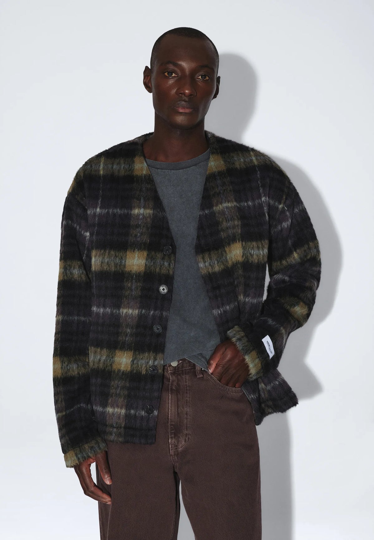 Julian Cardigan | Black Olive Check