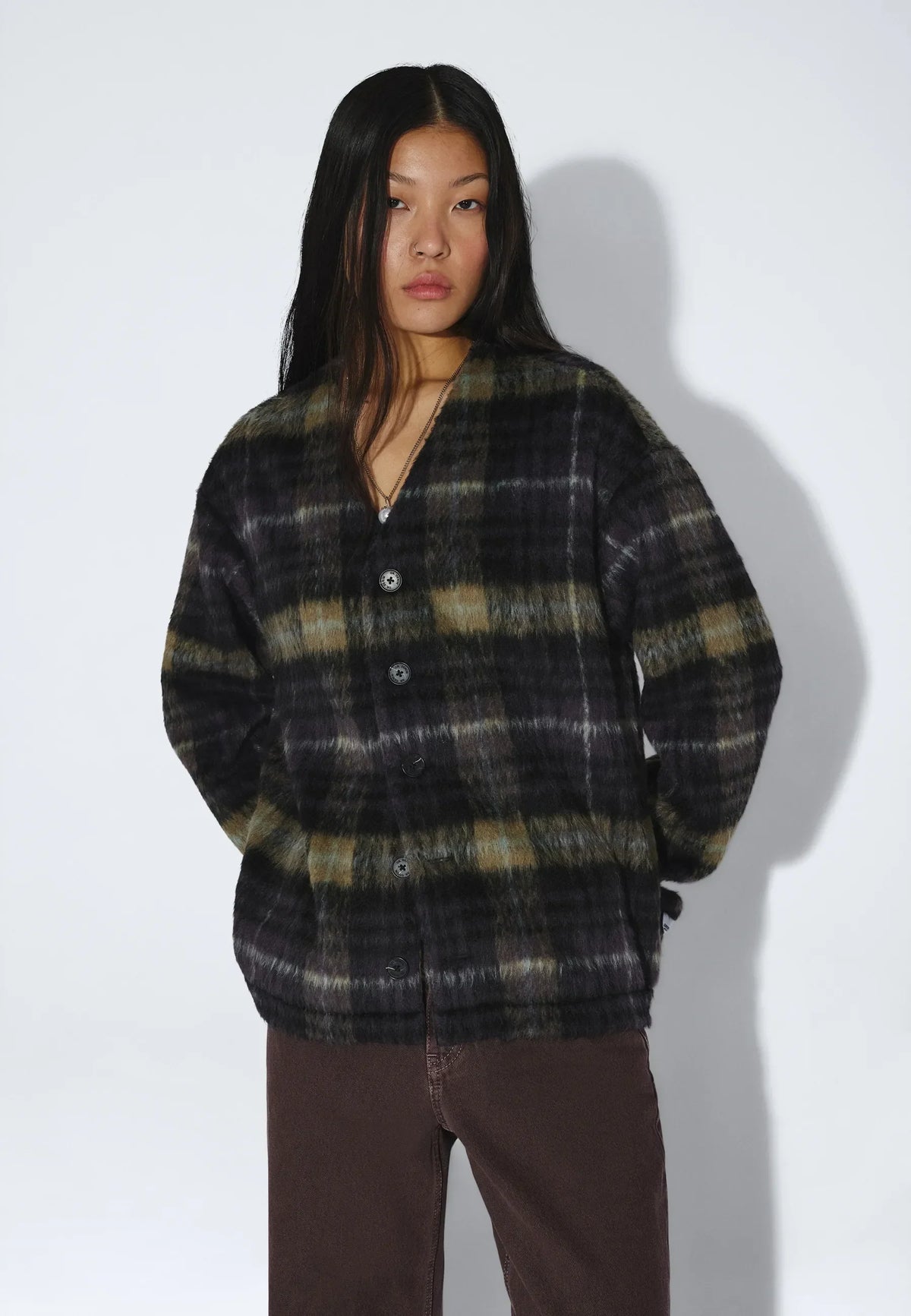 Julian Cardigan | Black Olive Check