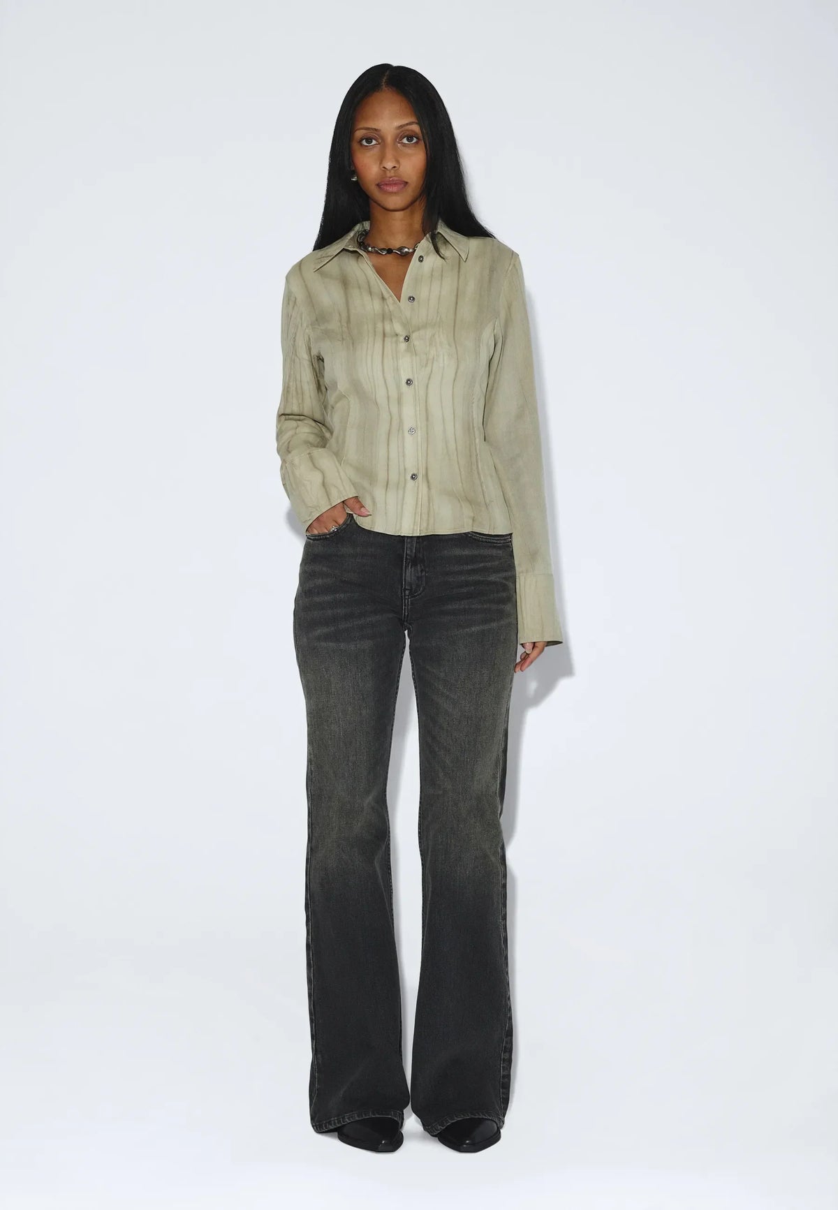 Mila Seam Shirt | Washed Beige