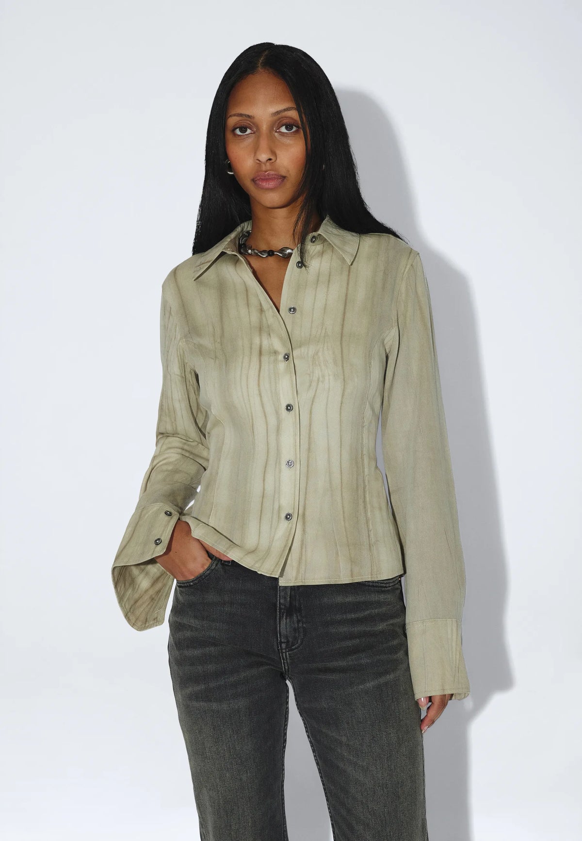 Mila Seam Shirt | Washed Beige
