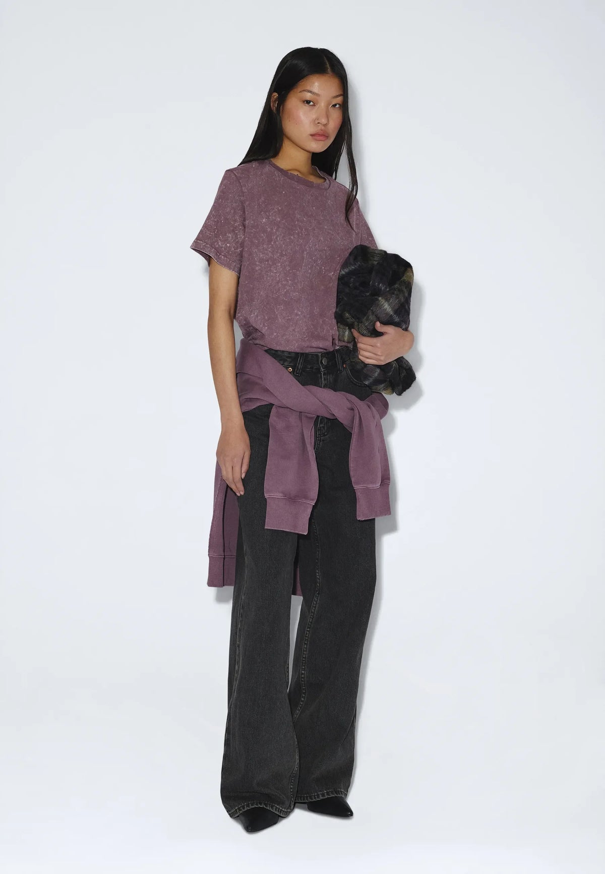 Talia Seam Tee | Aubergine Tie Dye
