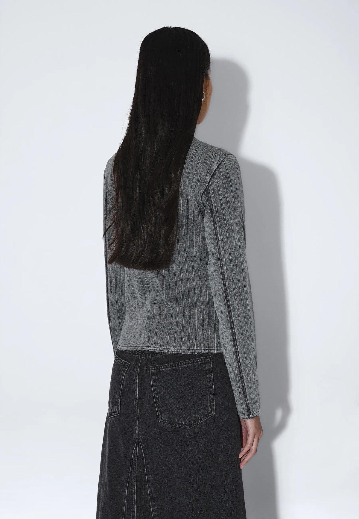 Stella Seam Rib Top | Washed Grey