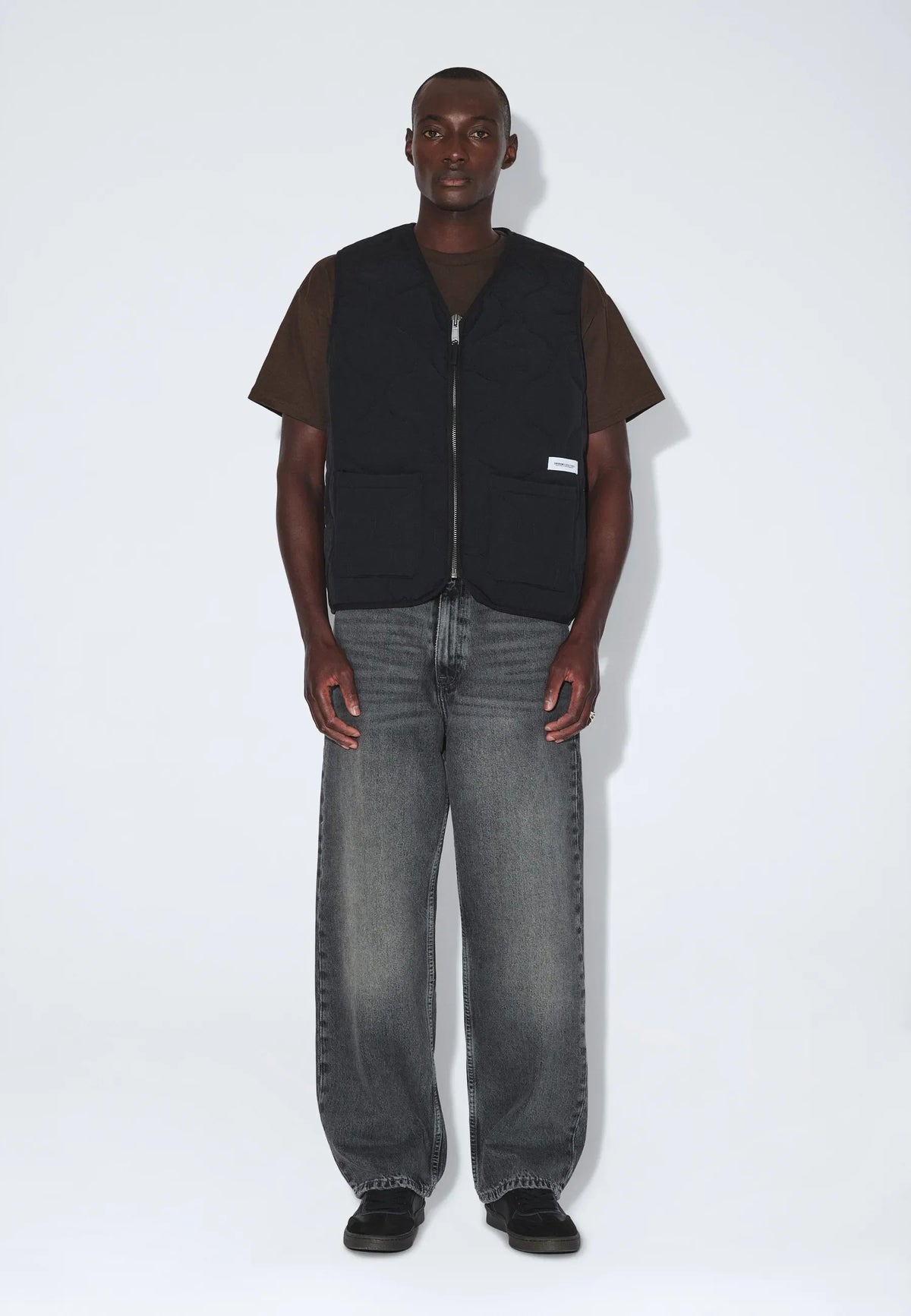 Terry Quilted Vest | Black