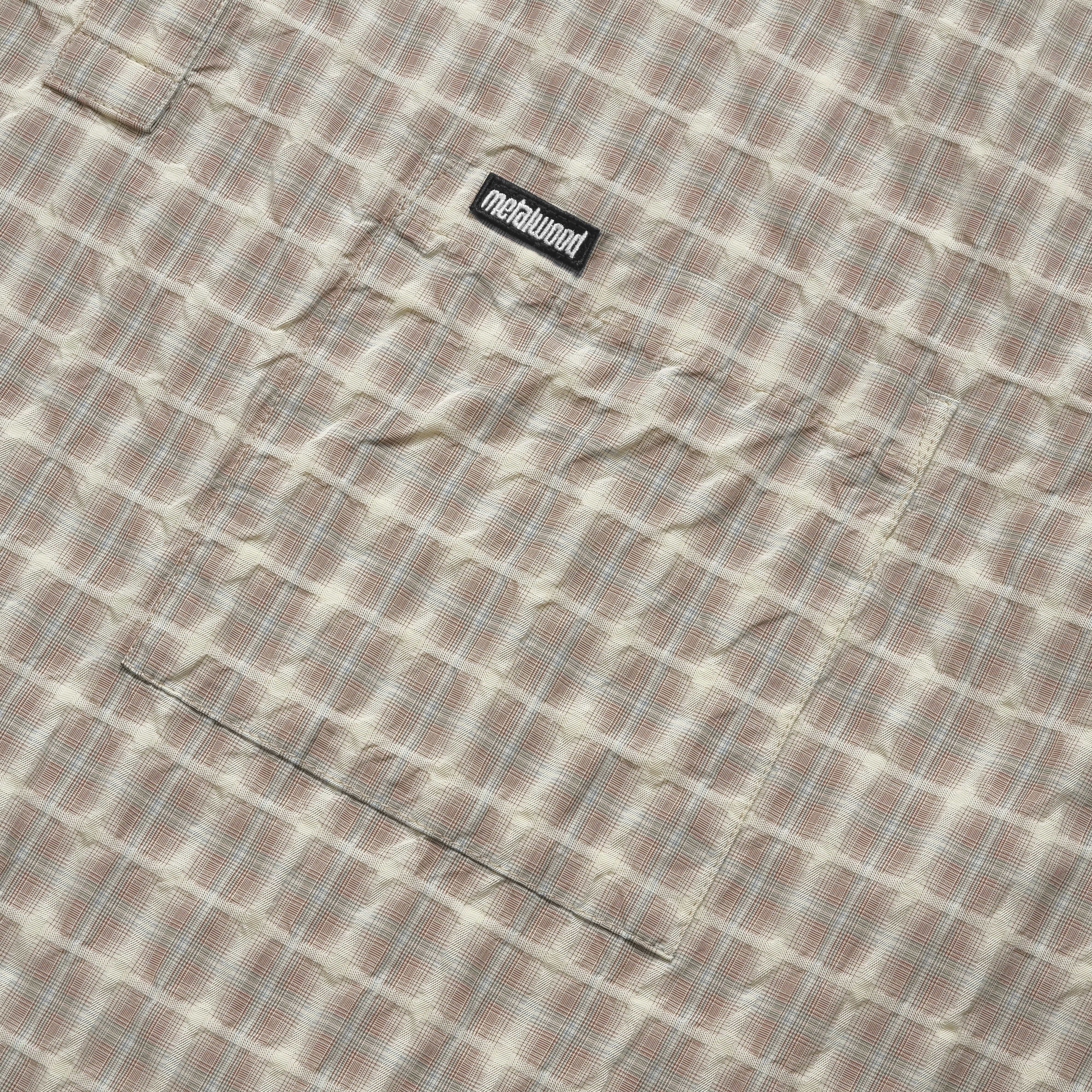 Oversized Snap Top Polo | Tan Plaid