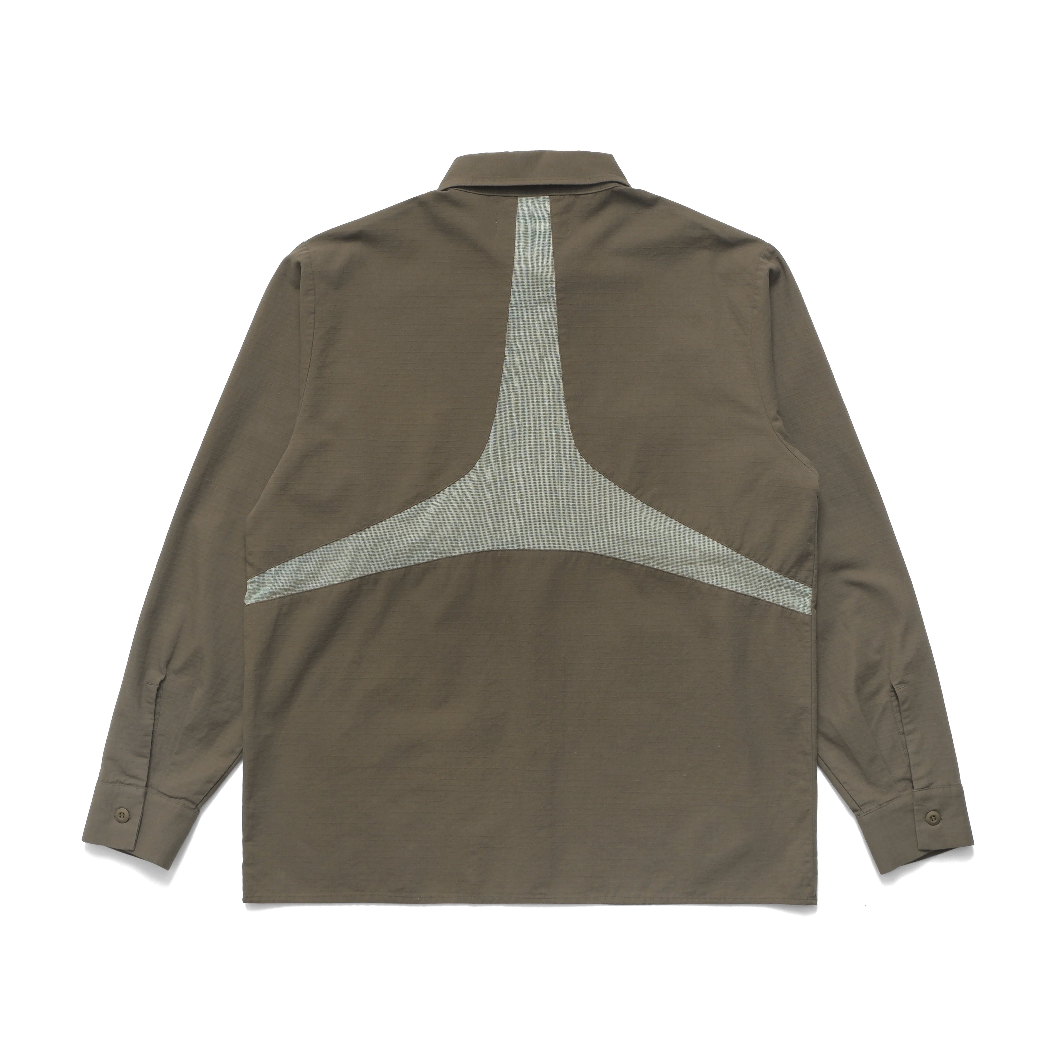 Metalwood Paneled Work Shirt | Olivine