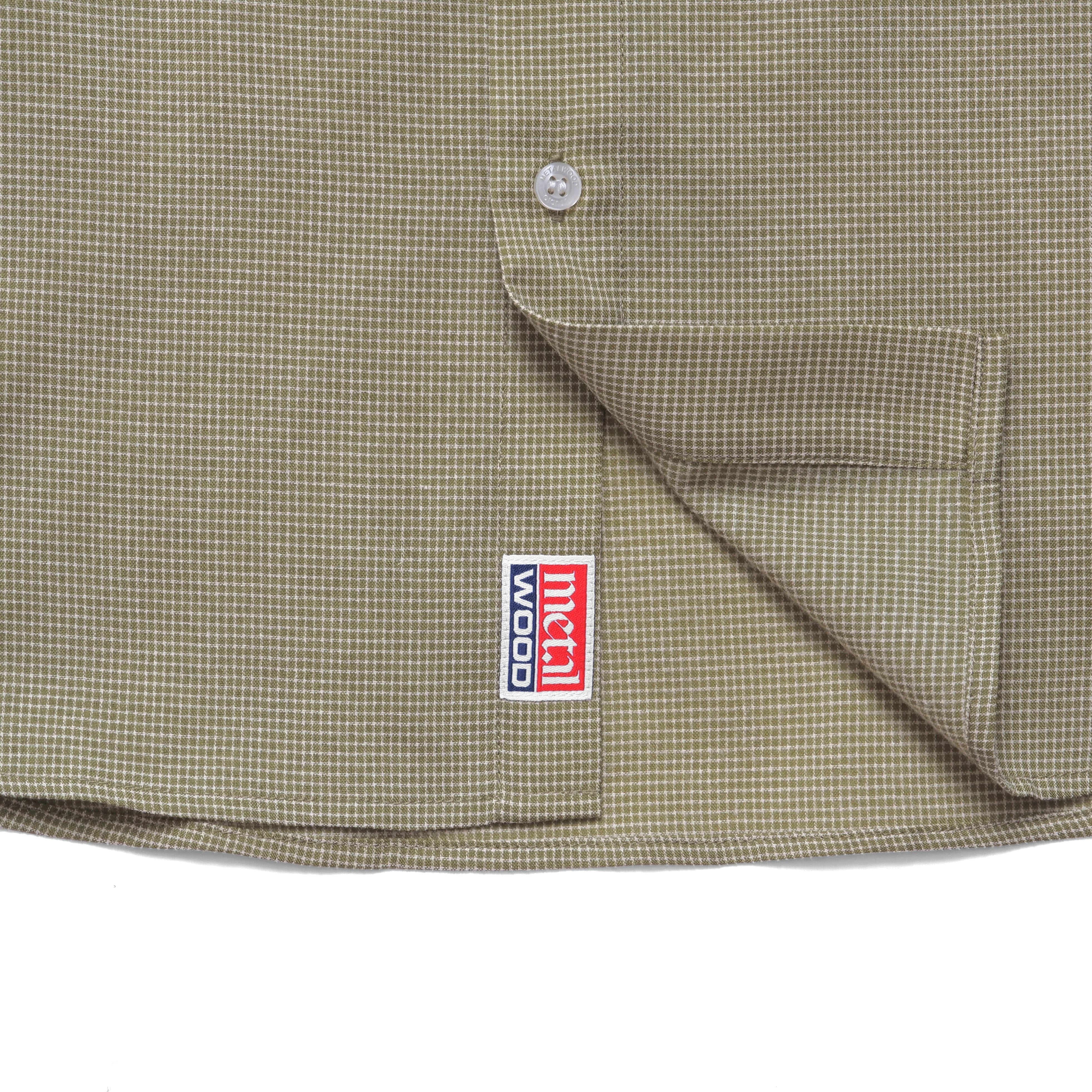 Micro Grid Oversized Button Up Shirt | Green