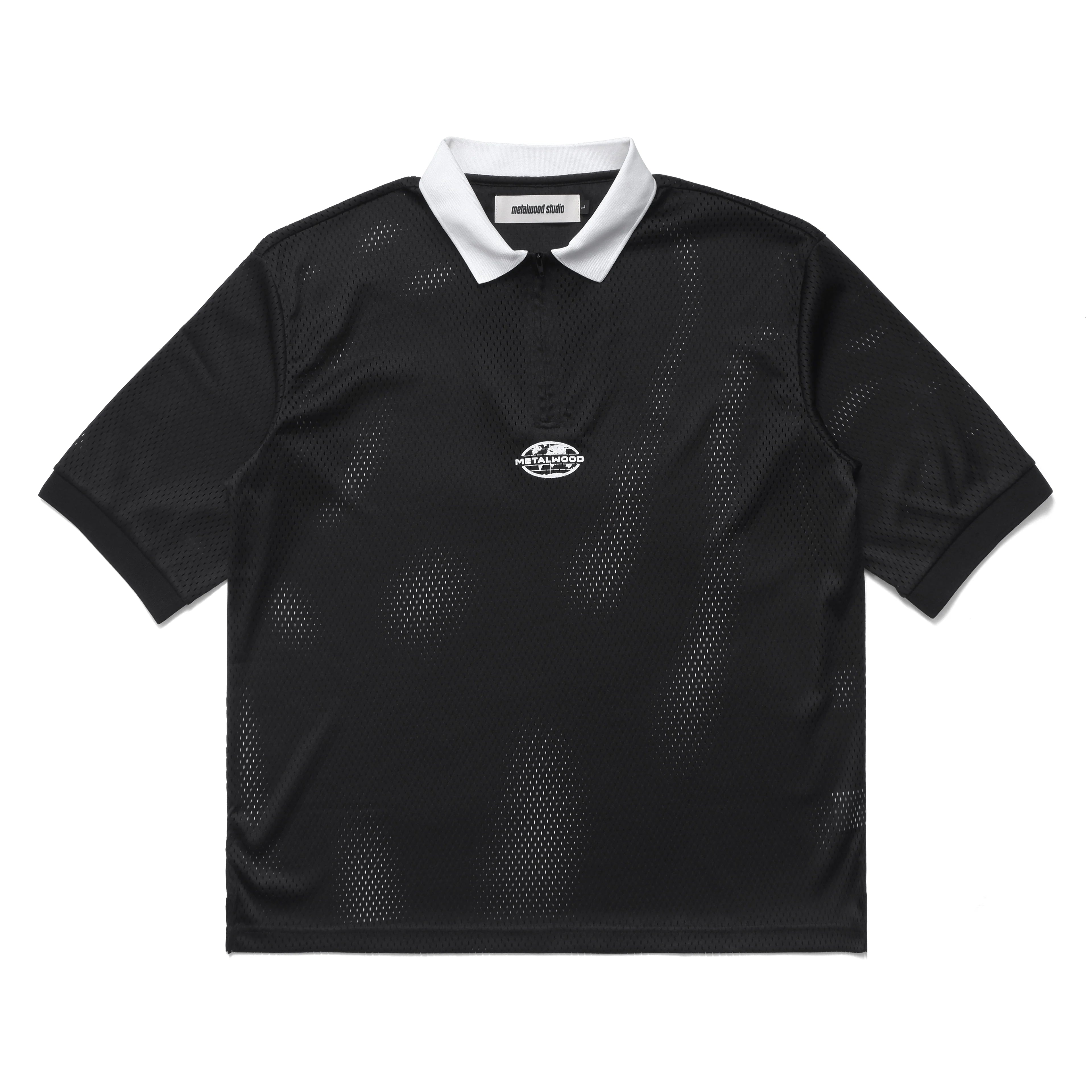 Quarter Zip Jersey Polo | Black