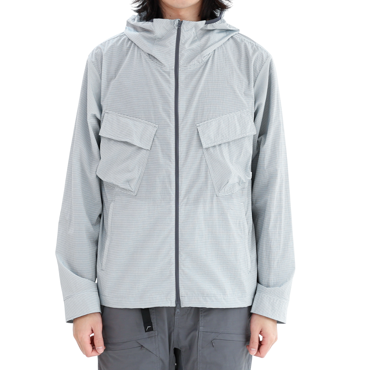 Flap Pocket Chk Jacket | Light Grey