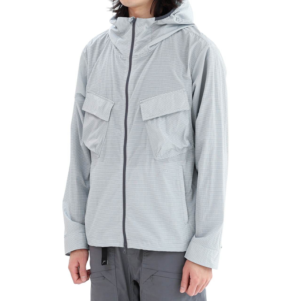 Flap Pocket Chk Jacket | Light Grey