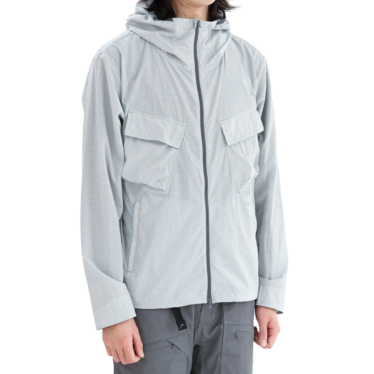 Flap Pocket Chk Jacket | Light Grey