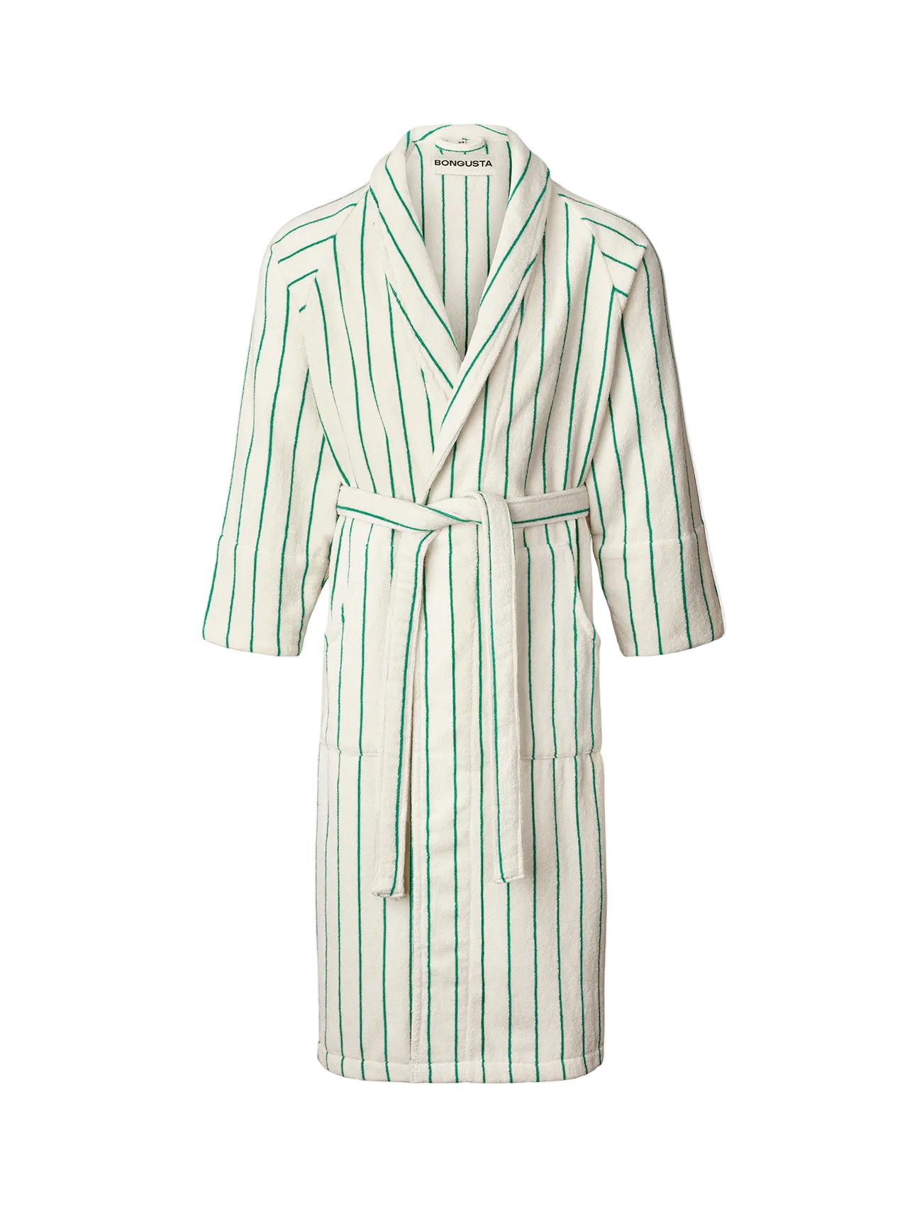 Naram Bathrobe, pure white & grass