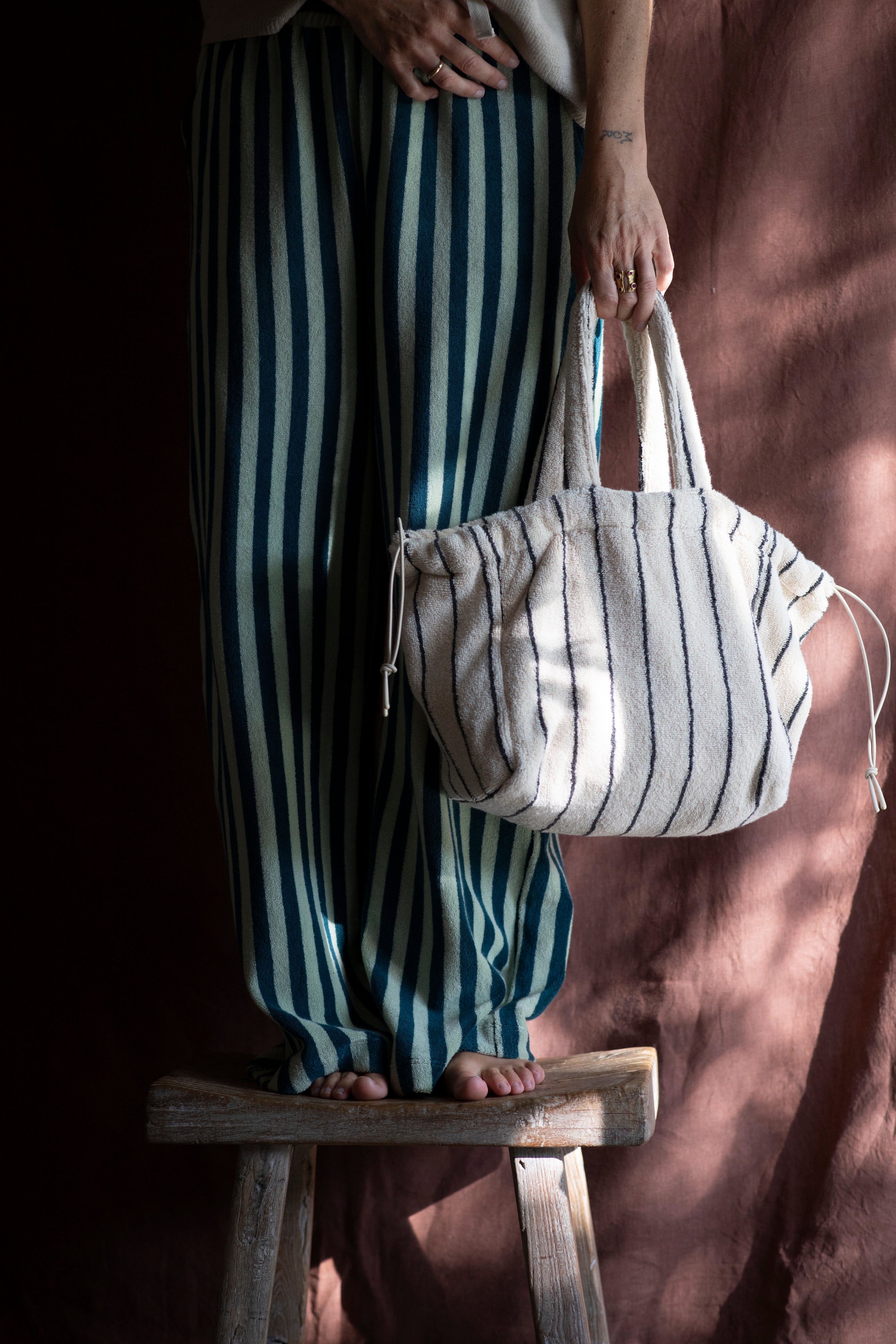 Naram Pants, sea foam & deep teal