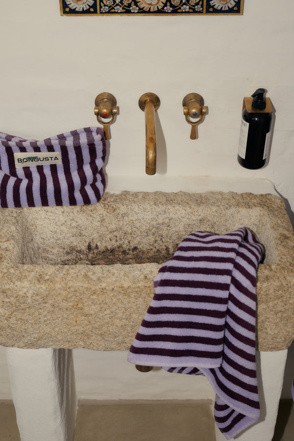 Naram Toiletry Bag, wine & lavender blue