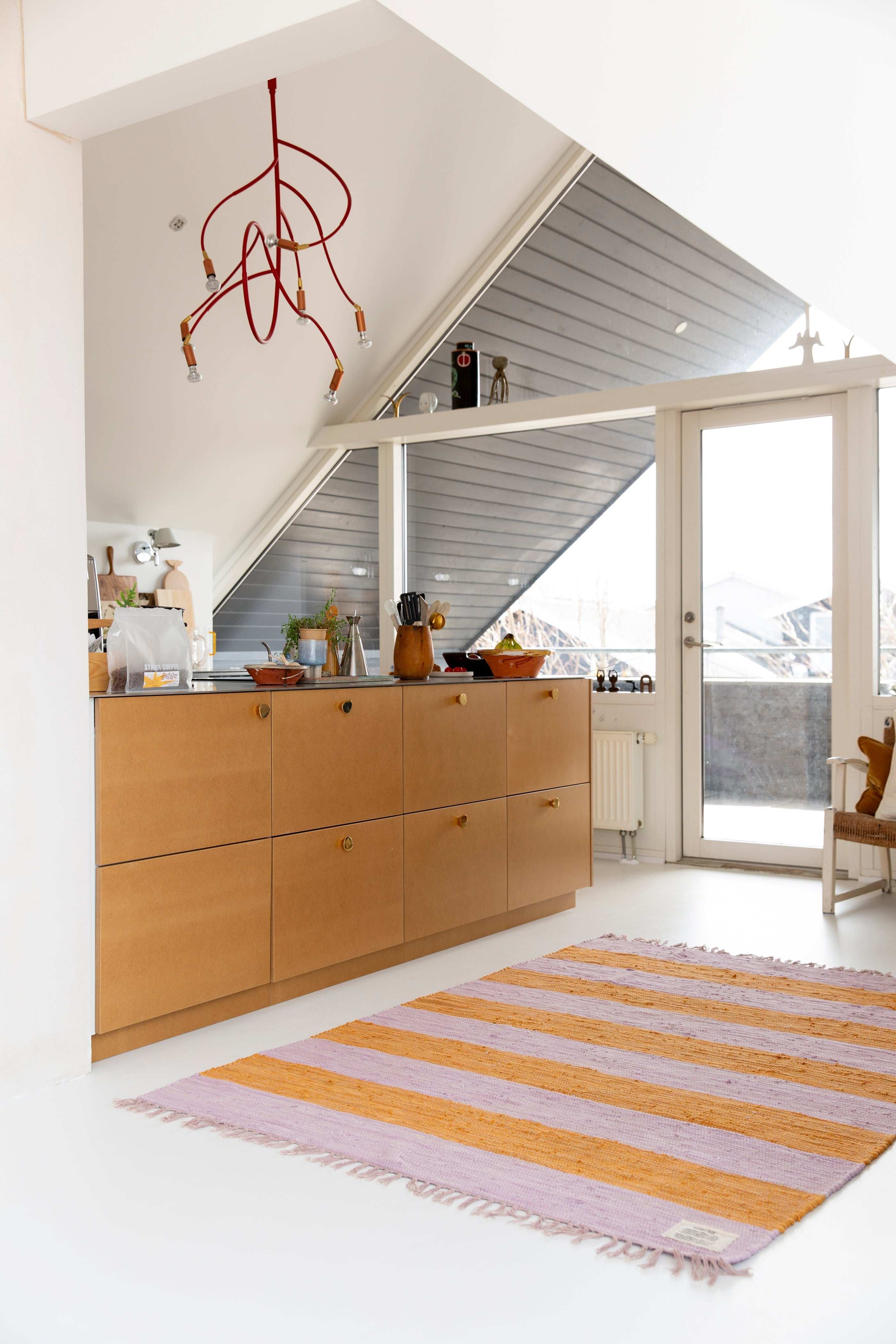 Chindi Rug, lilac & golden