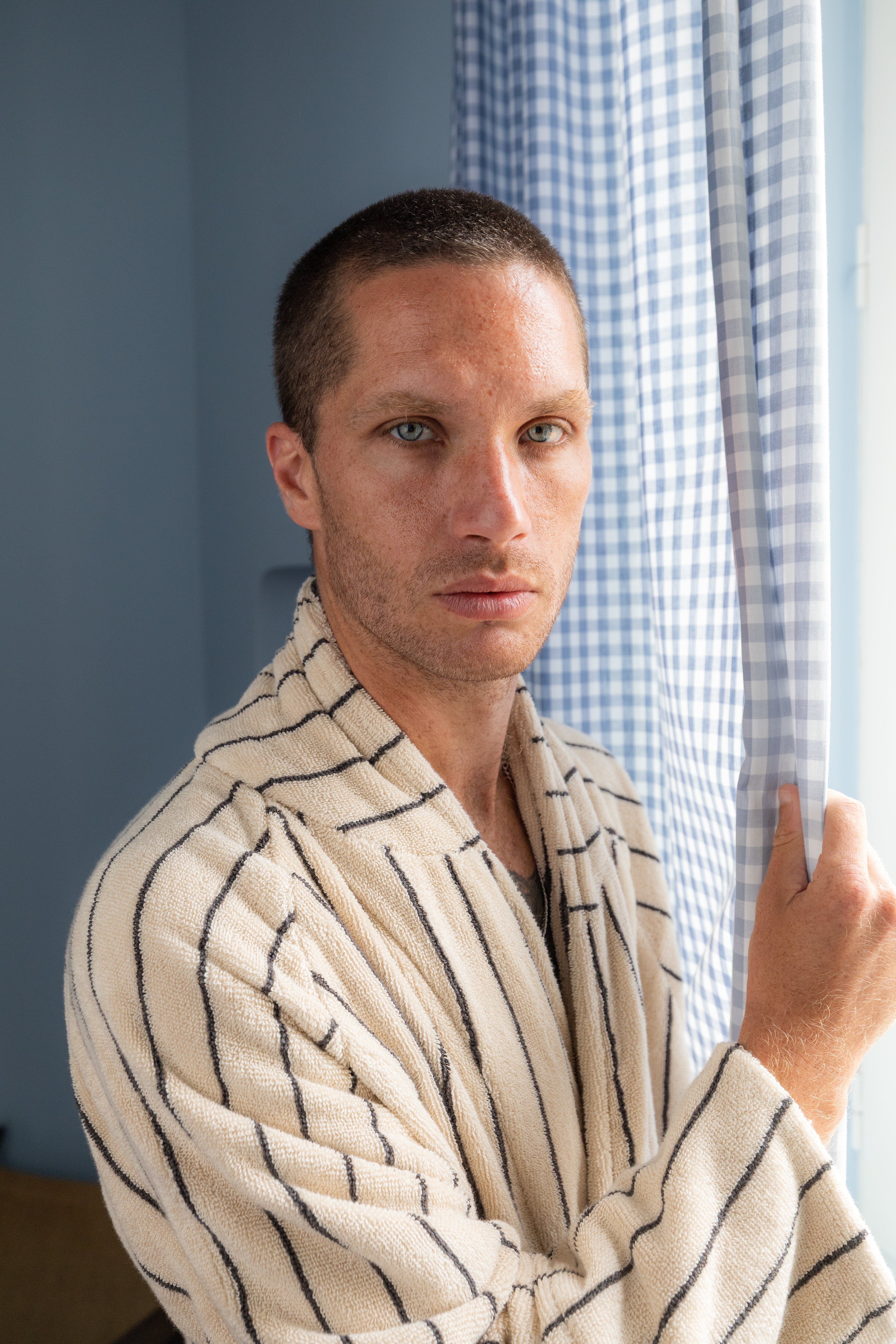 Naram Bathrobe, creme & ink