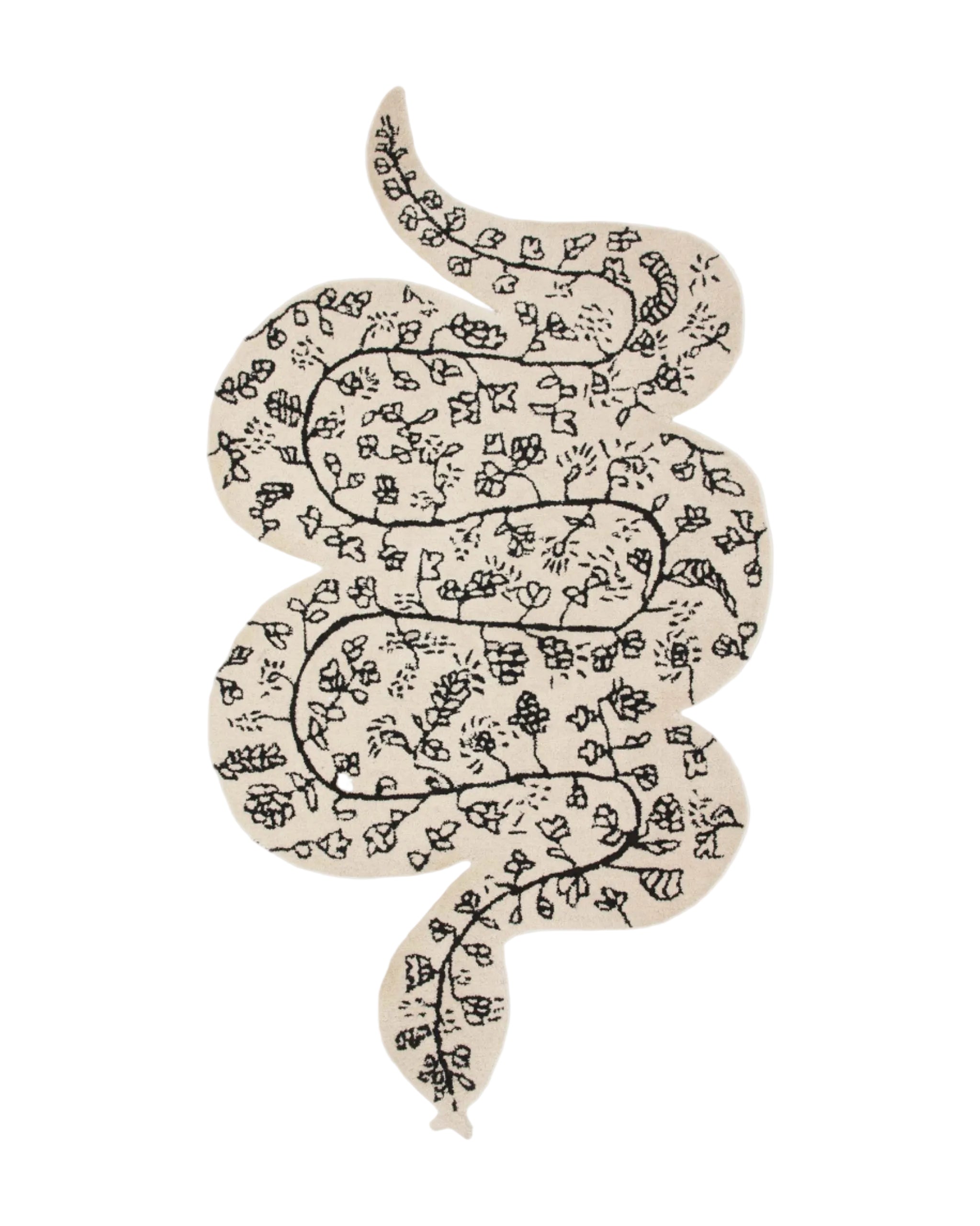 Bongusta Snake Rug - creme & ink