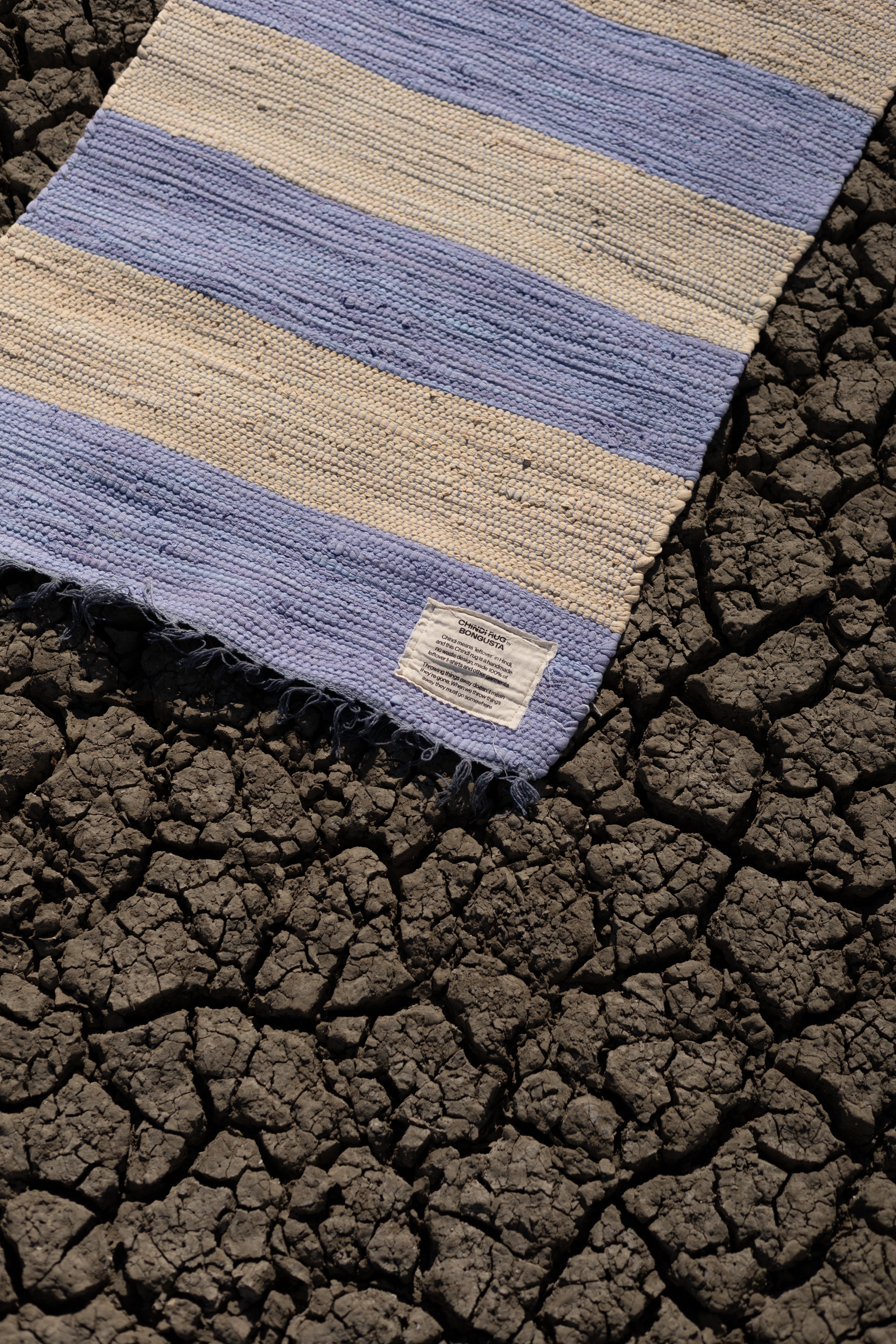 Chindi Rug, creme & baby lavender