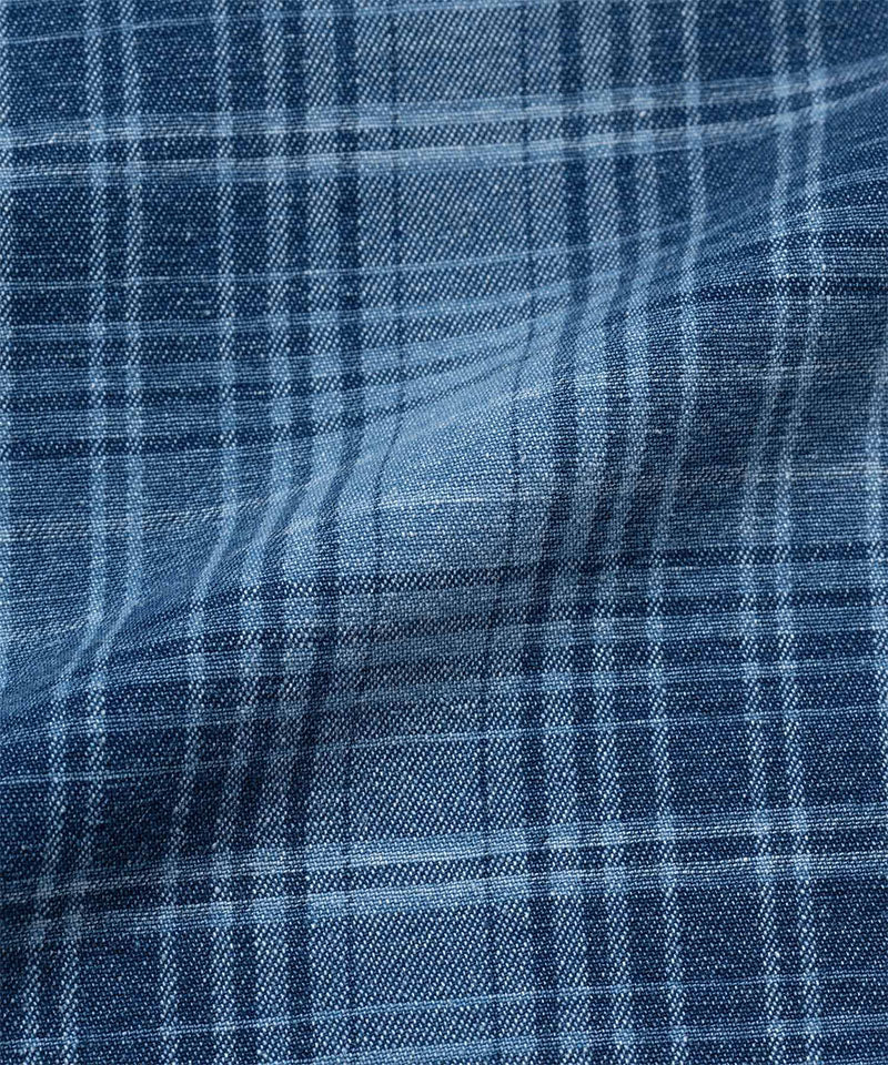 Lagoon Short Denim Plaid | Indigo Checkered Plaid