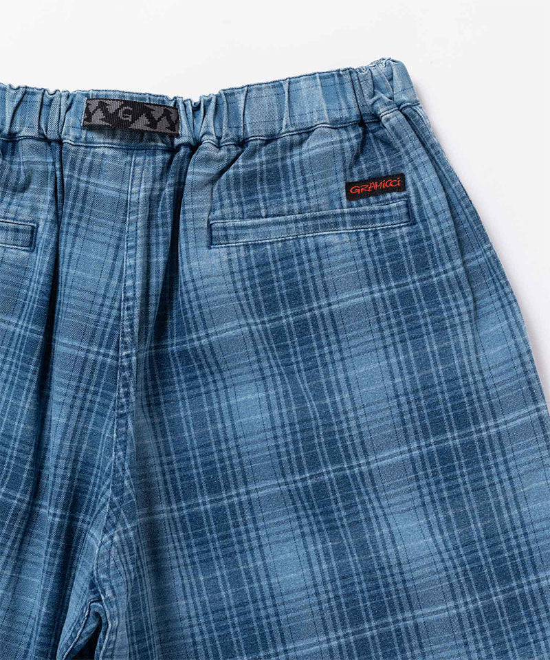 Lagoon Short Denim Plaid | Indigo Checkered Plaid