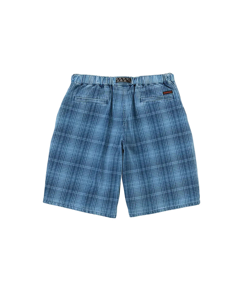 Lagoon Short Denim Plaid | Indigo Checkered Plaid