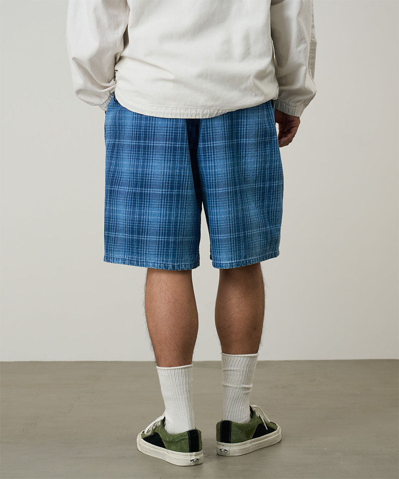 Lagoon Short Denim Plaid | Indigo Checkered Plaid