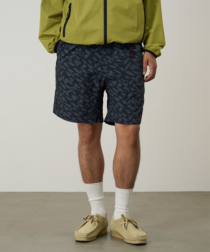 Nylon Packable G-short | Navy Leaf