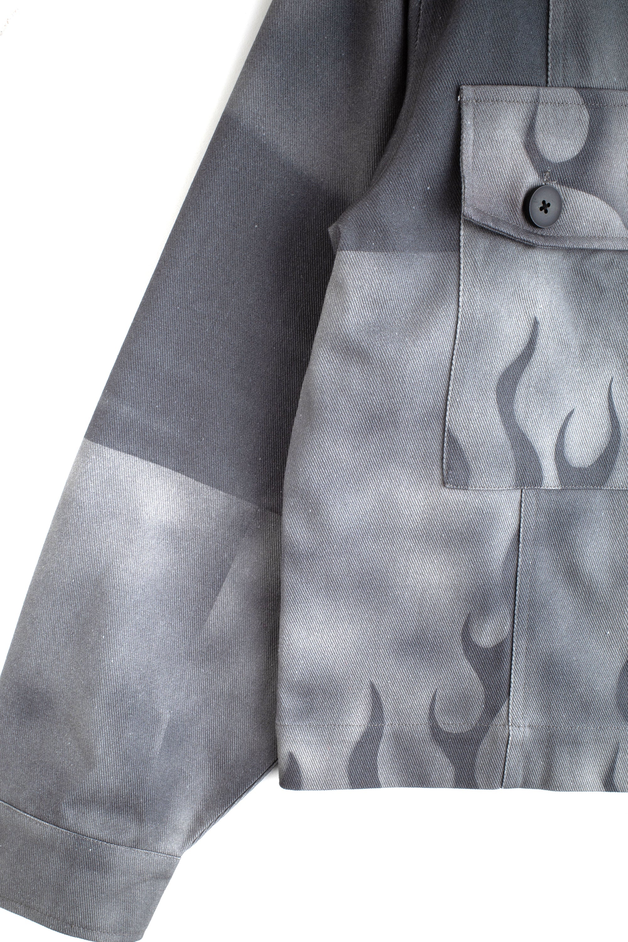 Flaming Dolphins Trucker Jacket | Grey Denim