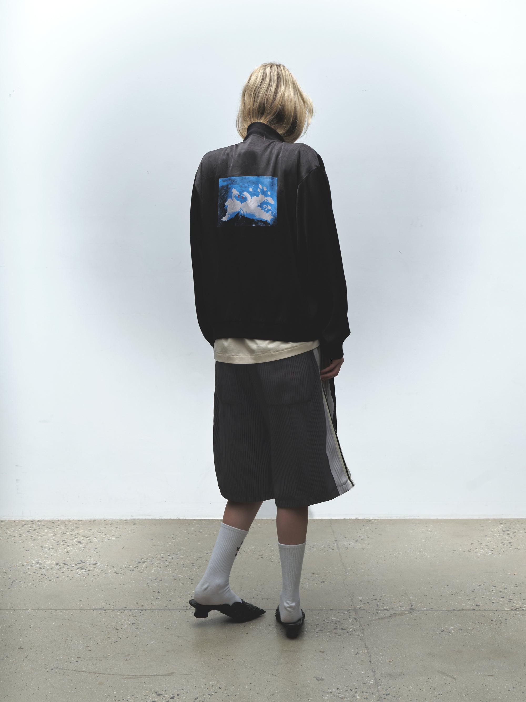 Panel Pleat Shorts | Black/Blue