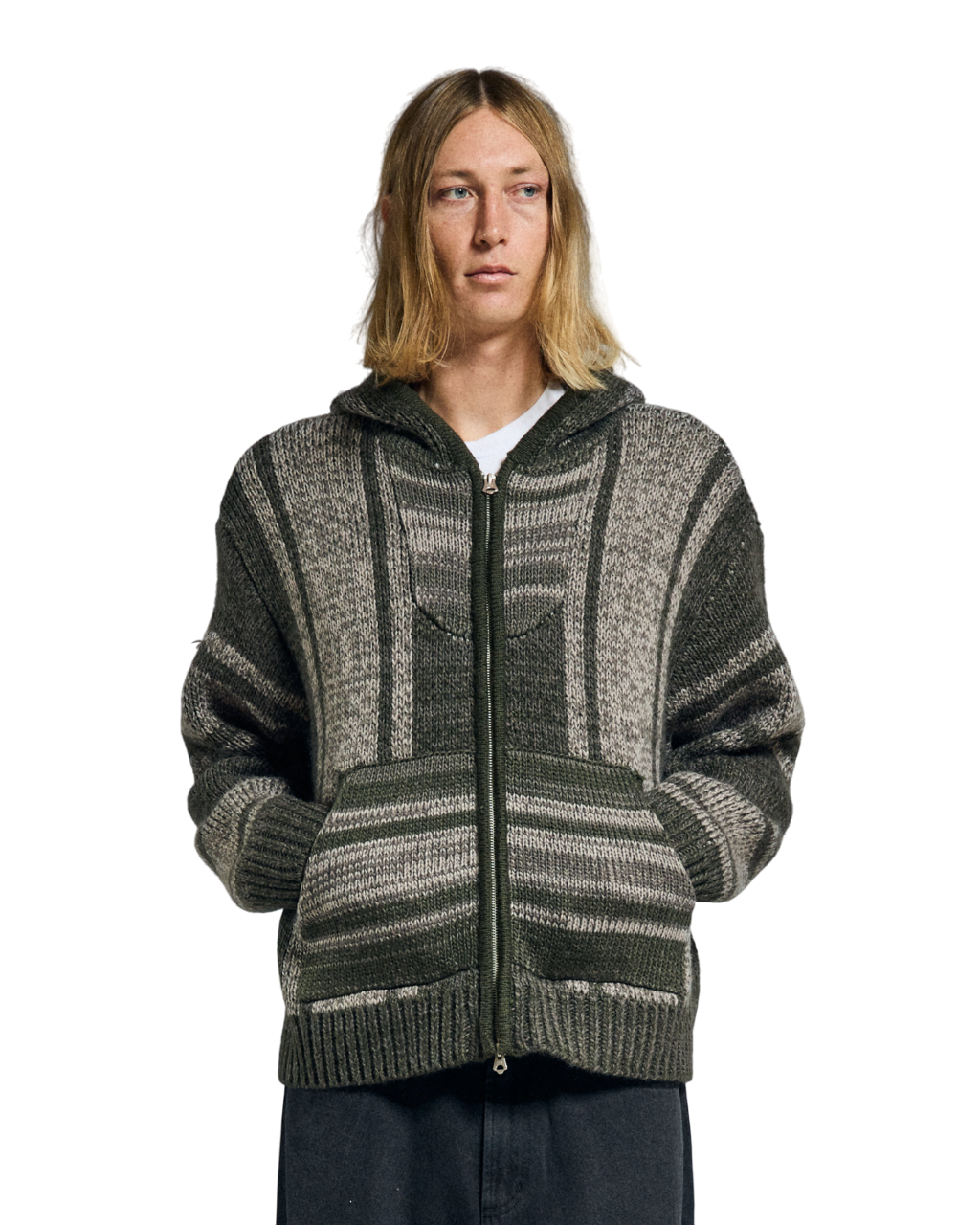 Zip Up Baja Sweater | Leaf Multi