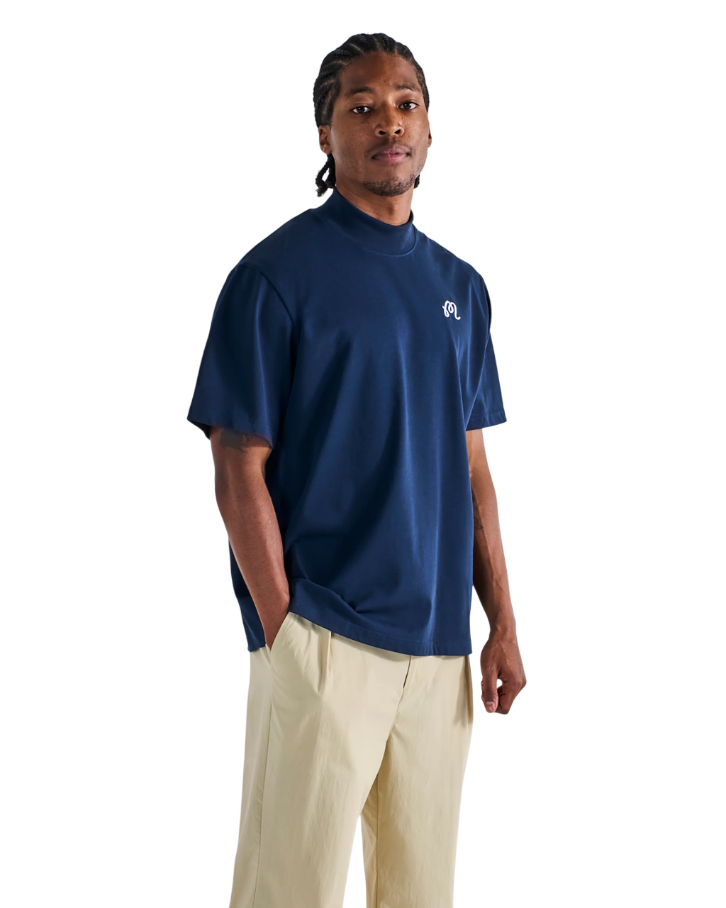 Mare Mockneck Tee | Navy