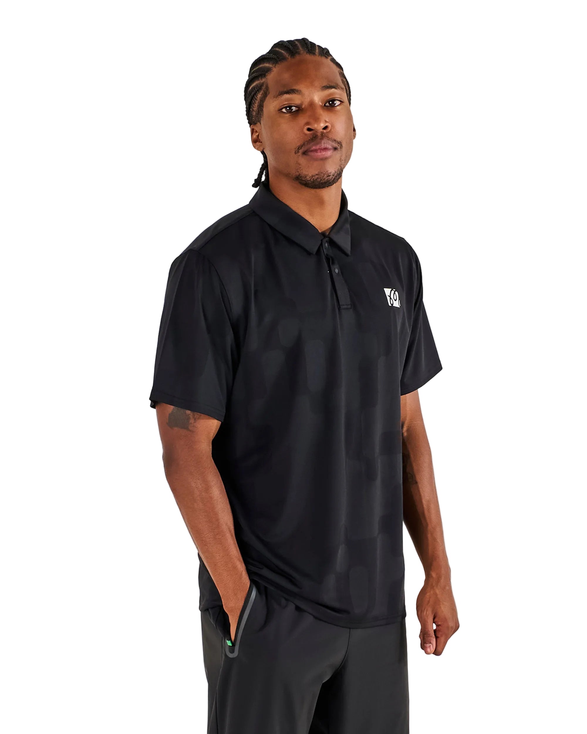Malbon Performance Mesh Paneled Polo | Black