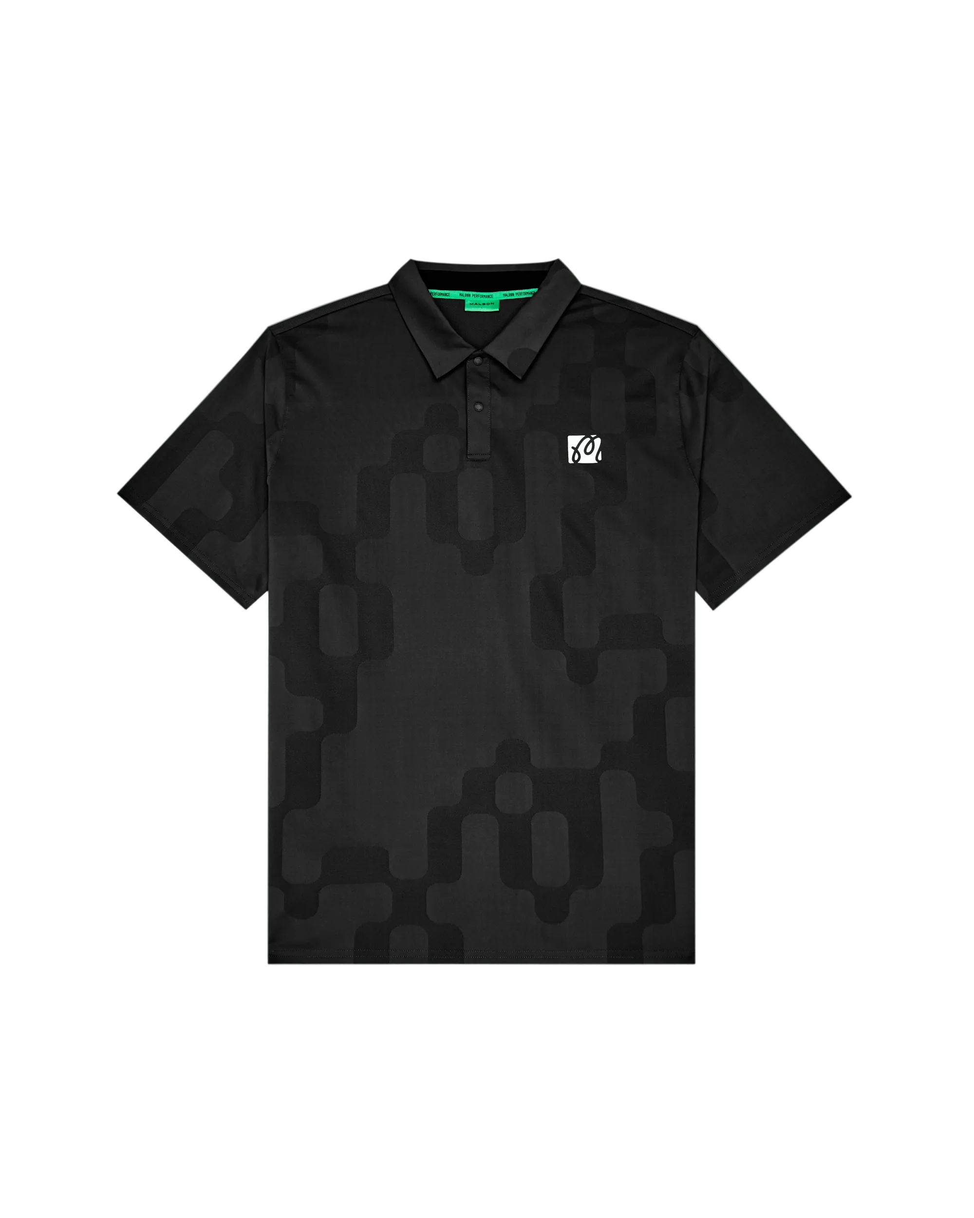 Malbon Performance Mesh Paneled Polo | Black