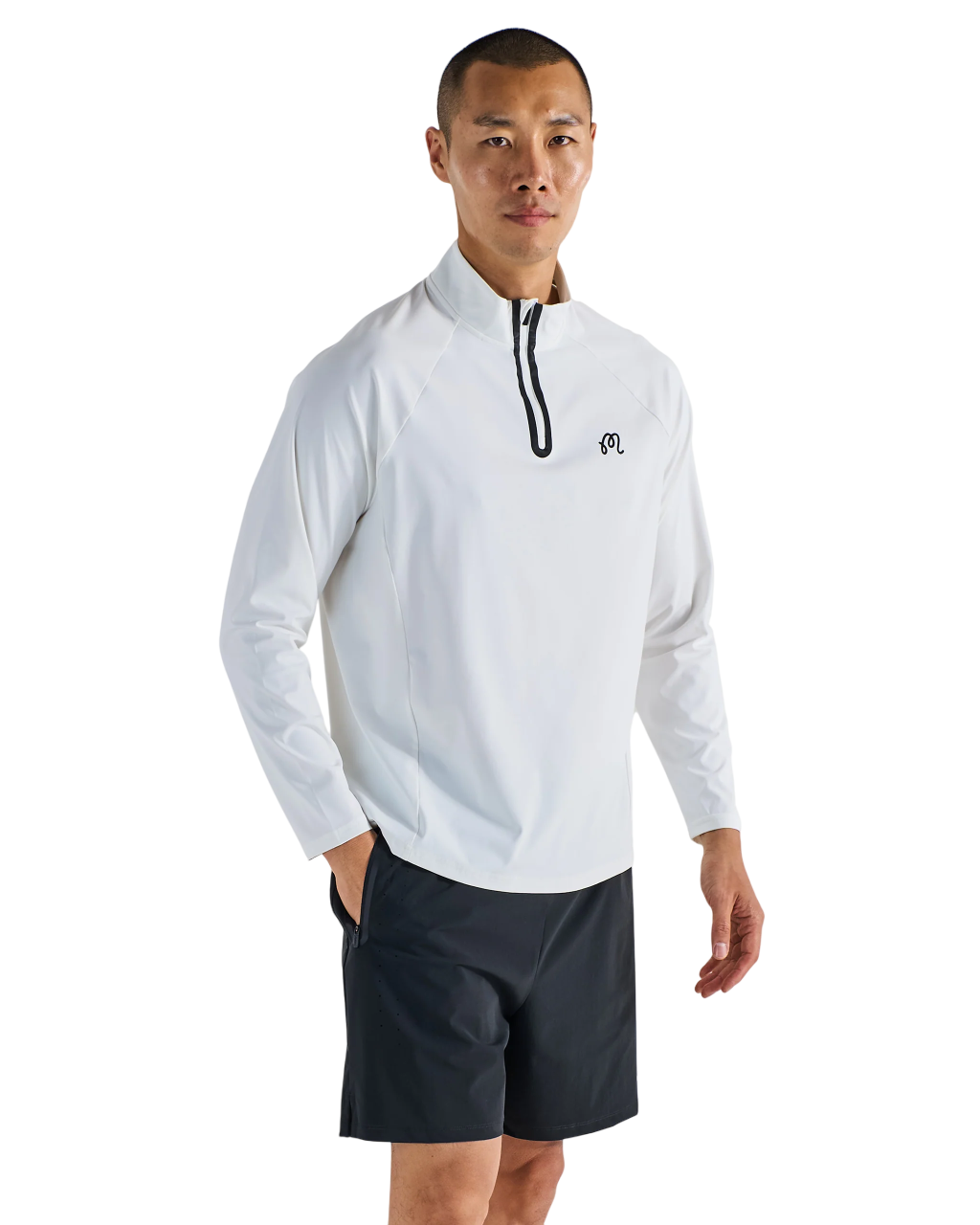 Performance Raglan Quarter Zip | White